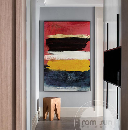 Abstract Bright Colour Blocks Canvas Art Modern Painting Poster Print For Living Room Aisle Entrance Fashion Artistic Wall Decor