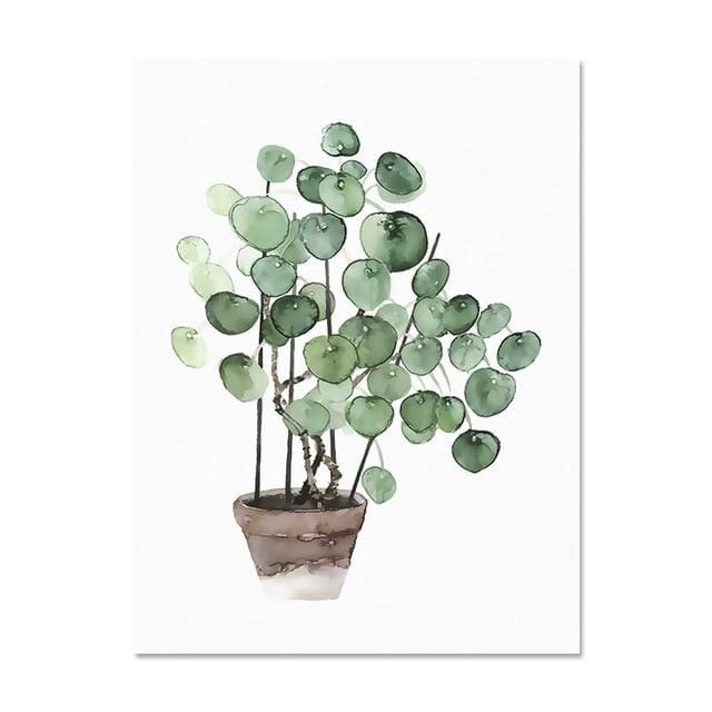 ART ZONE Tropical Plant Leaves Canvas Art Print Poster Nordic Green Plant Wall Pictures Kids Room Large Painting No Frame