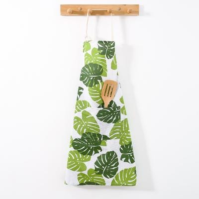 Nordic Style Apron Christmas Tree Deer Printing Brief Adult Apron with Big Pocket Kitchen Baking Cooking Accessories Bib Aprons
