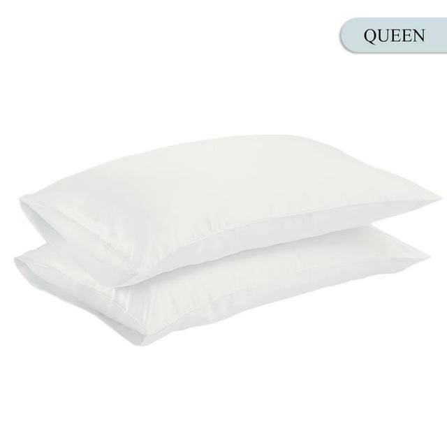 Queen/KING Silk Satin Pillow Case Bedding Pillowcase Smooth Home White Black Grey Khaki Sky Blue Pink Sliver