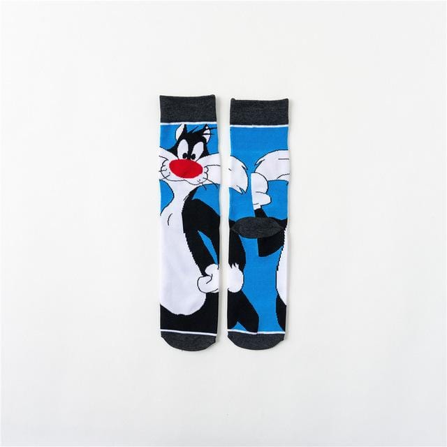 Fashion cotton personality cartoon character socks men and women casual socks unisex Harajuku creative hip hop skateboard socks