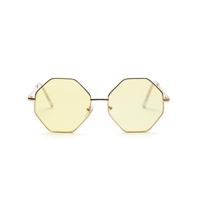 New Polygon Small Sunglasses Women Retro Round Metal Sun Glasses Men Brand Designer Hexagon Eyeglasses UV400