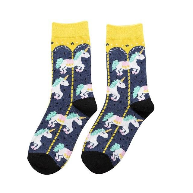 Hot Sale Colorful Women's Cotton Crew Socks Funny Banana Cat Animal Pattern Creative Ladies Novelty Socks For Gifts