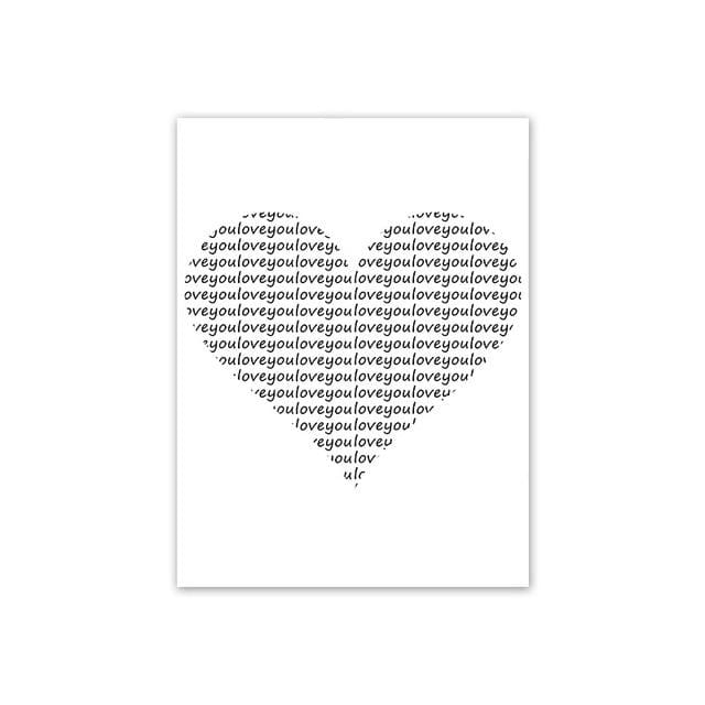 Scandinavian Style Love Poster Black and White Canvas Painting Amore Wall Pictures For Living Room Nordic Decoration Home Art