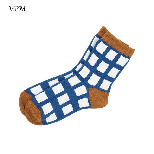 VPM Cotton Crew Women's Socks Casual Cute Streetwear Design Funny Alien Pig Dog Cat Space Print for Girl Gift