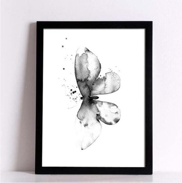 Gray Butterfly Girl Petal Love Posters And Prints Nordic Poster Wall Picture Canvas Art Wall Pictures For Living Room Unframed