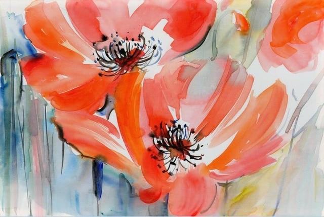 Abstract Watercolor Flower Oil Painting Print On Canvas Modern Wall Art Flower Picture For Living Room Wall Poster Cuadros Decor