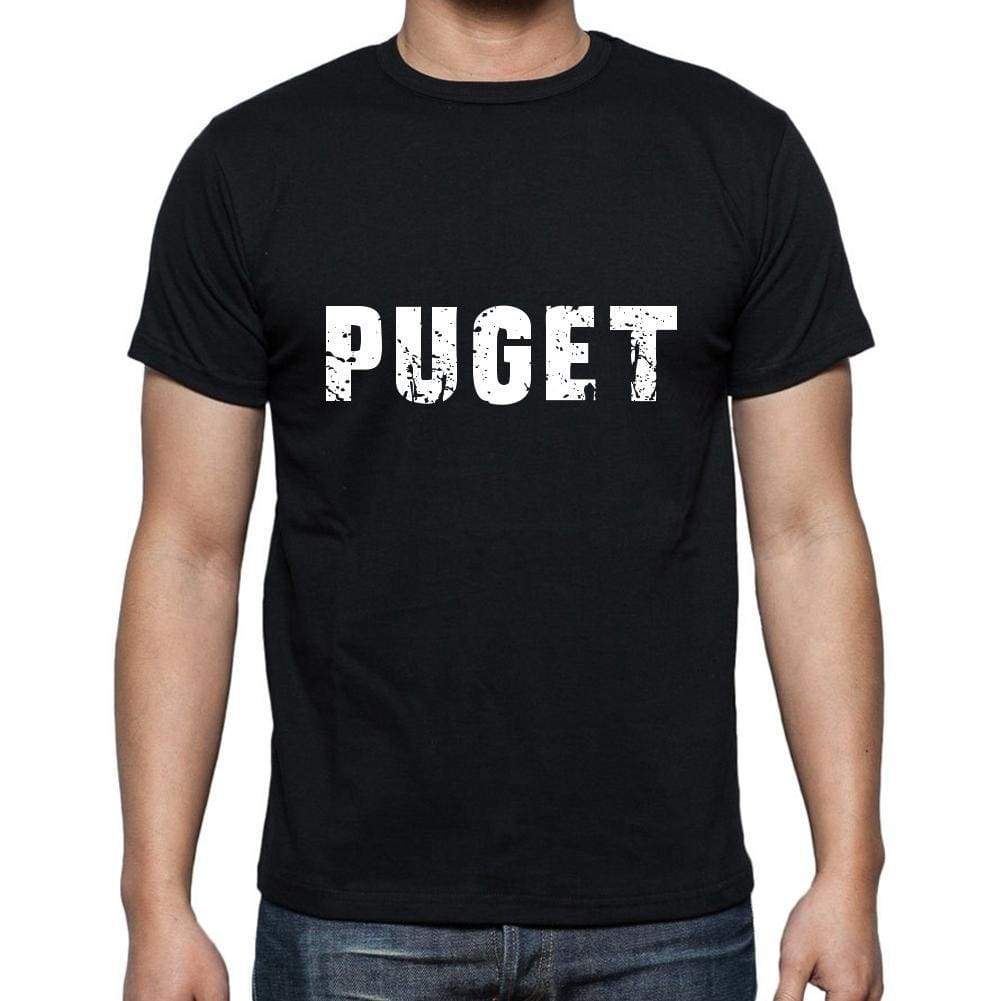 Puget Mens Short Sleeve Round Neck T-Shirt 5 Letters Black Word 00006 - Casual