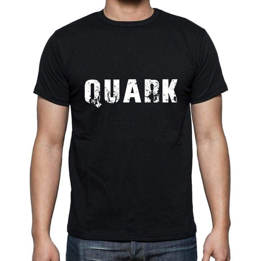 Quark Mens Short Sleeve Round Neck T-Shirt 5 Letters Black Word 00006 - Casual