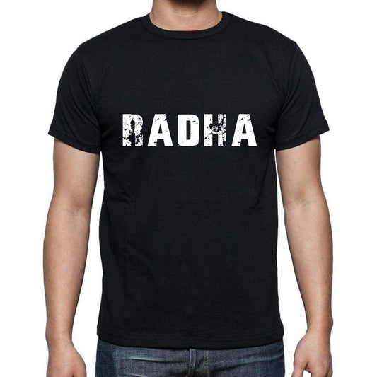 Radha Mens Short Sleeve Round Neck T-Shirt 5 Letters Black Word 00006 - Casual