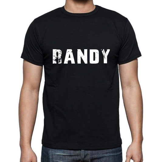 Randy Mens Short Sleeve Round Neck T-Shirt 5 Letters Black Word 00006 - Casual