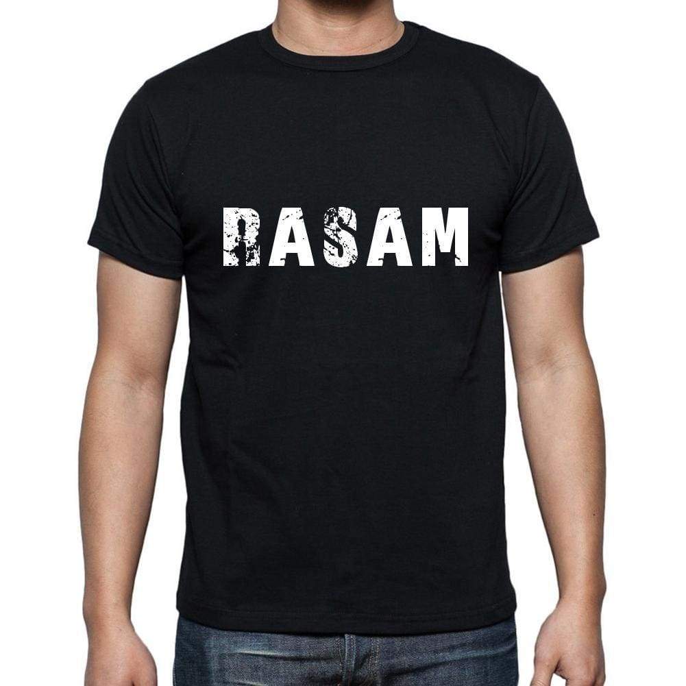 Rasam Mens Short Sleeve Round Neck T-Shirt 5 Letters Black Word 00006 - Casual