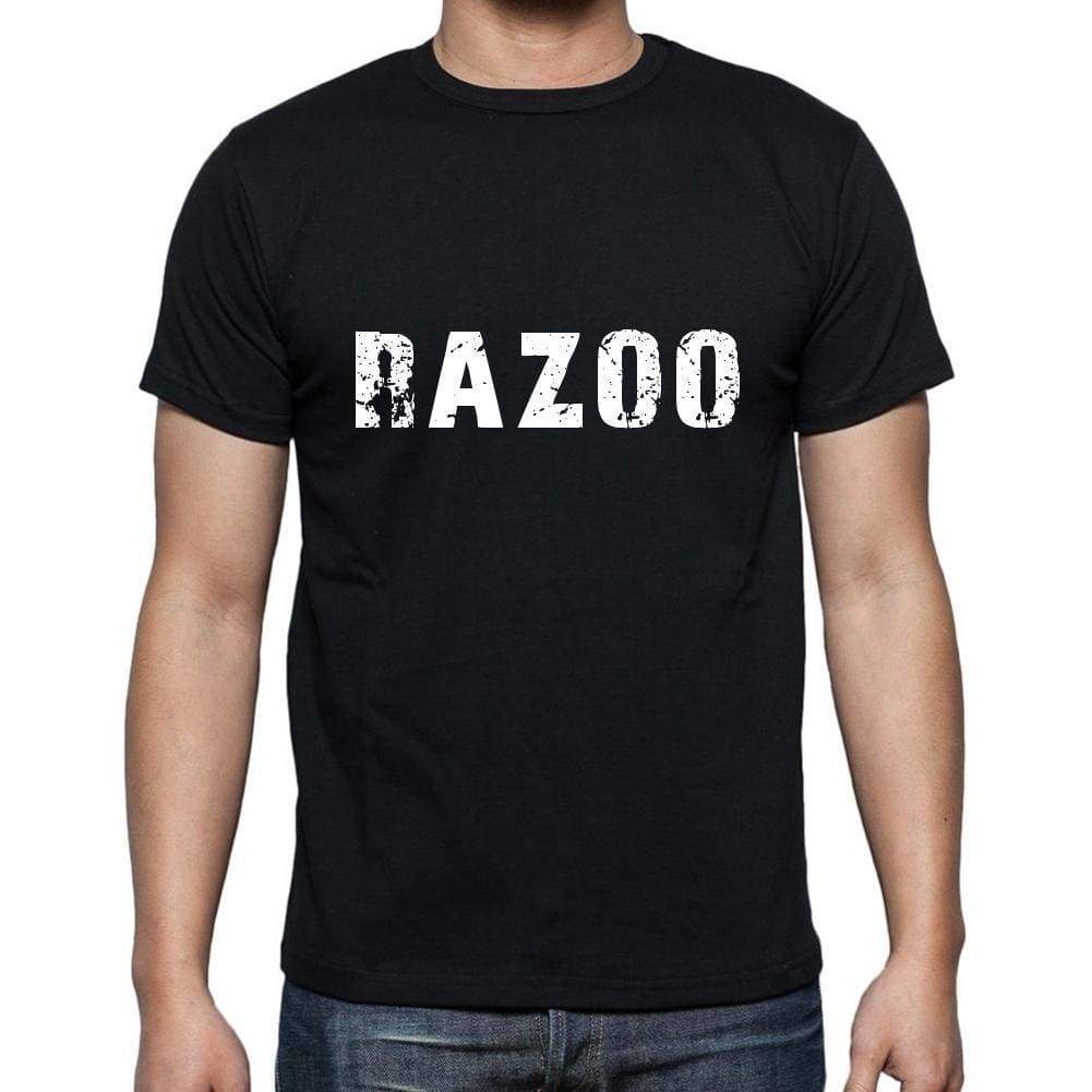 Razoo Mens Short Sleeve Round Neck T-Shirt 5 Letters Black Word 00006 - Casual