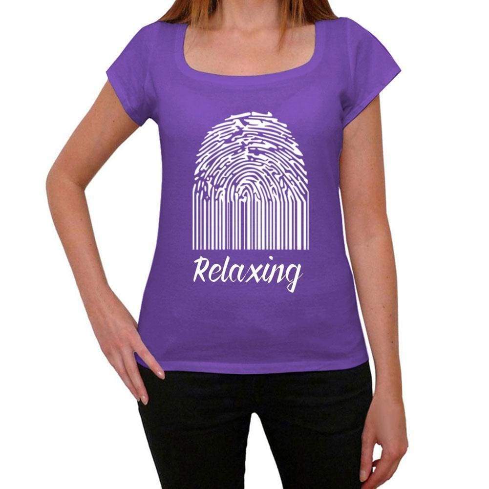 Relaxing Fingerprint Purple Womens Short Sleeve Round Neck T-Shirt Gift T-Shirt 00310 - Purple / Xs - Casual