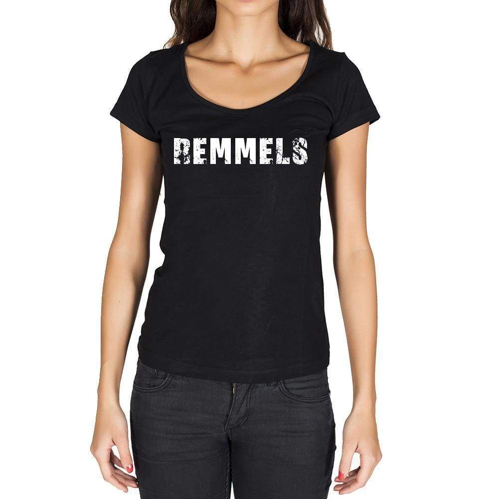 Remmels German Cities Black Womens Short Sleeve Round Neck T-Shirt 00002 - Casual