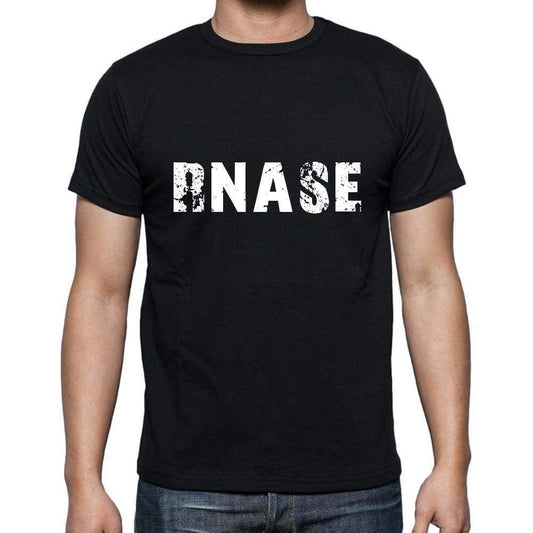 rnase Men's Short Sleeve Round Neck T-shirt , 5 letters Black , word 00006 - Ultrabasic