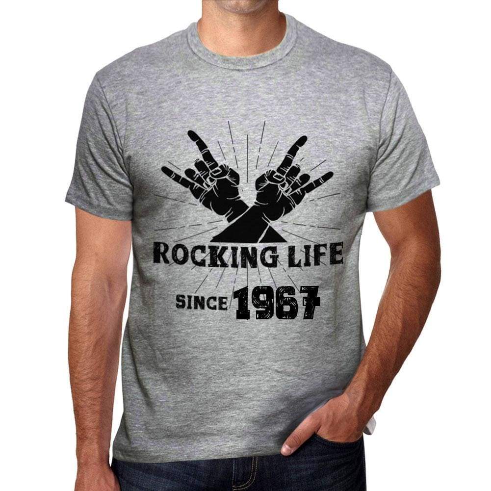 Rocking Life Since 1967 Mens T-Shirt Grey Birthday Gift 00420 - Grey / S - Casual