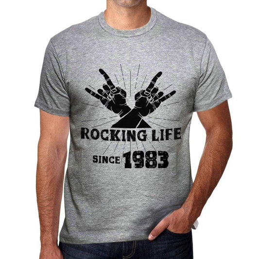 Rocking Life Since 1983 Mens T-Shirt Grey Birthday Gift 00420 - Grey / S - Casual