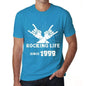 Rocking Life Since 1999 Mens T-Shirt Blue Birthday Gift 00421 - Blue / Xs - Casual