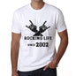 Rocking Life Since 2002 Mens T-Shirt White Birthday Gift 00400 - White / Xs - Casual