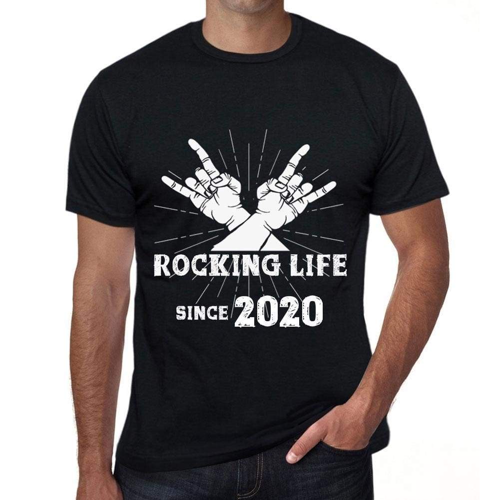 Rocking Life Since 2020 Mens T-Shirt Black Birthday Gift 00419 - Black / Xs - Casual