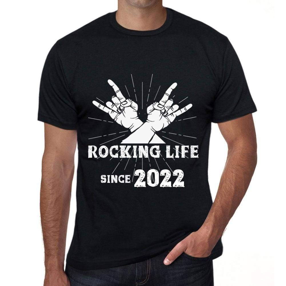 Rocking Life Since 2022 Mens T-Shirt Black Birthday Gift 00419 - Black / Xs - Casual