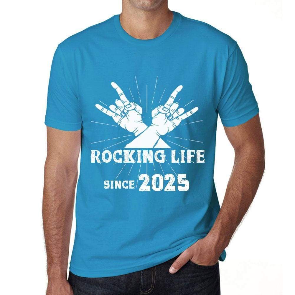 Rocking Life Since 2025 Mens T-Shirt Blue Birthday Gift 00421 - Blue / Xs - Casual