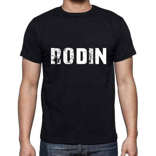 Rodin Mens Short Sleeve Round Neck T-Shirt 5 Letters Black Word 00006 - Casual