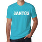 Santos Mens Short Sleeve Round Neck T-Shirt - Blue / S - Casual
