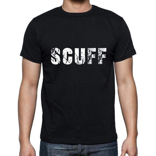 Scuff Mens Short Sleeve Round Neck T-Shirt 5 Letters Black Word 00006 - Casual