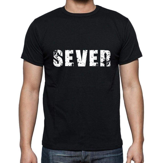 Sever Mens Short Sleeve Round Neck T-Shirt 5 Letters Black Word 00006 - Casual