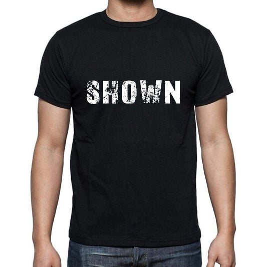 Shown Mens Short Sleeve Round Neck T-Shirt 5 Letters Black Word 00006 - Casual