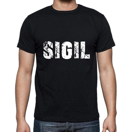 Sigil Mens Short Sleeve Round Neck T-Shirt 5 Letters Black Word 00006 - Casual