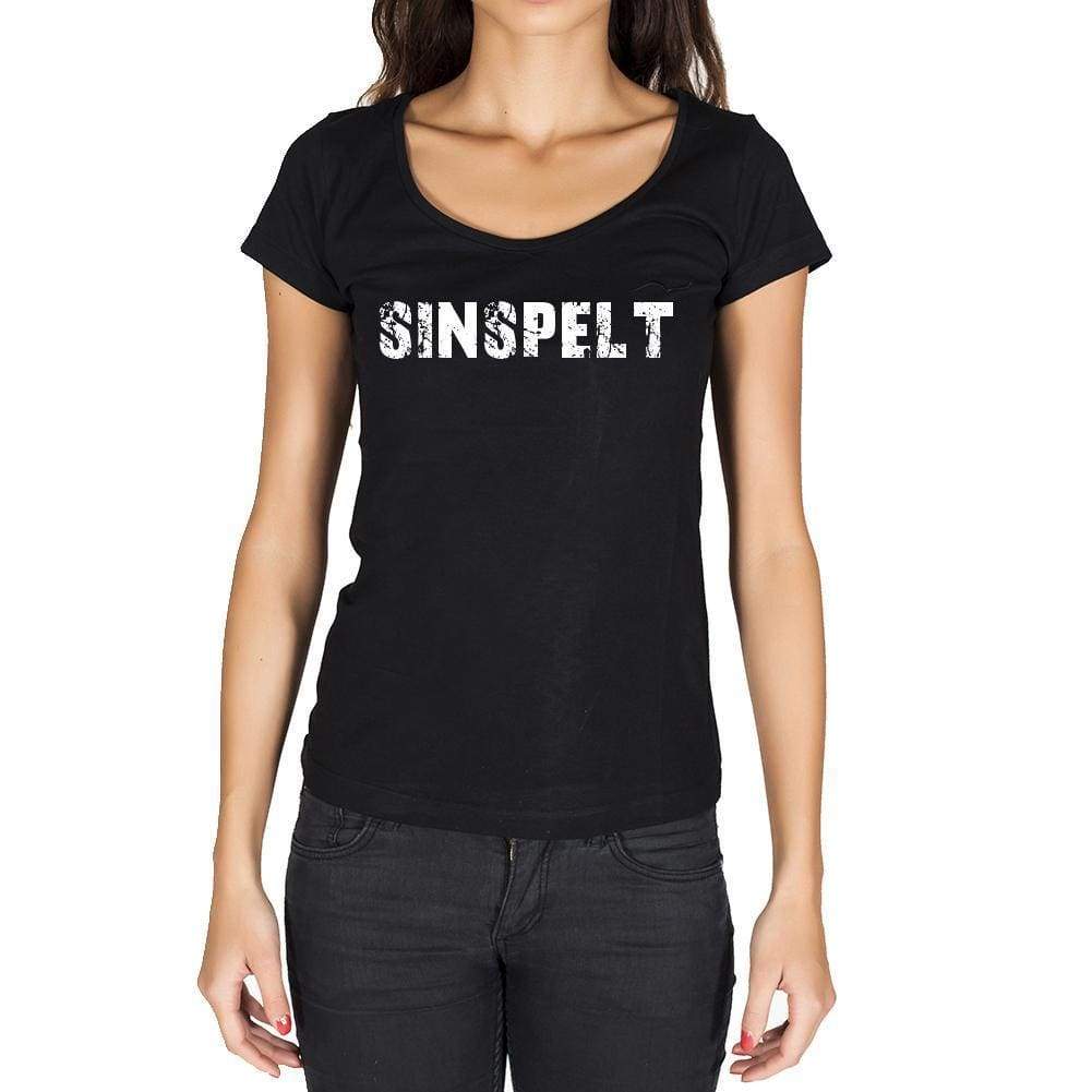 Sinspelt German Cities Black Womens Short Sleeve Round Neck T-Shirt 00002 - Casual