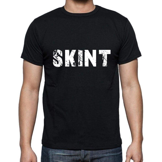 Skint Mens Short Sleeve Round Neck T-Shirt 5 Letters Black Word 00006 - Casual