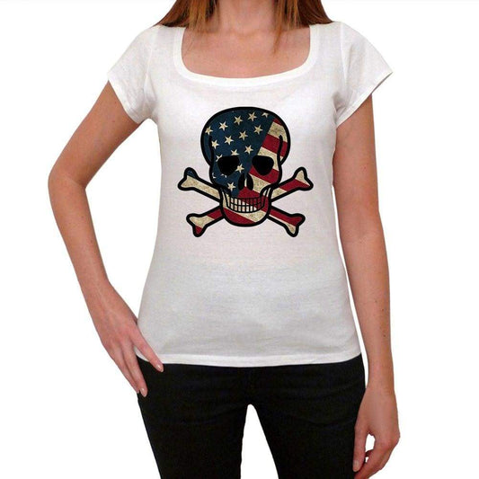 Skull Usa Womens Short Sleeve Round Neck T-Shirt 00111