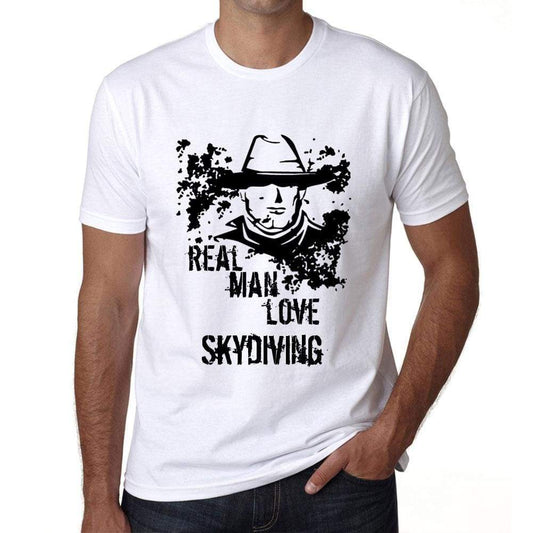Skydiving Real Men Love Skydiving Mens T Shirt White Birthday Gift 00539 - White / Xs - Casual