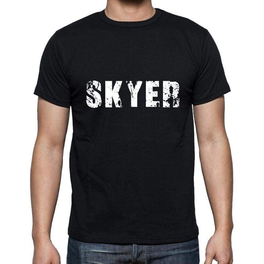 Skyer Mens Short Sleeve Round Neck T-Shirt 5 Letters Black Word 00006 - Casual