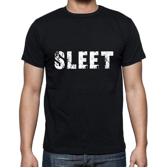 sleet Men's Short Sleeve Round Neck T-shirt , 5 letters Black , word 00006 - Ultrabasic