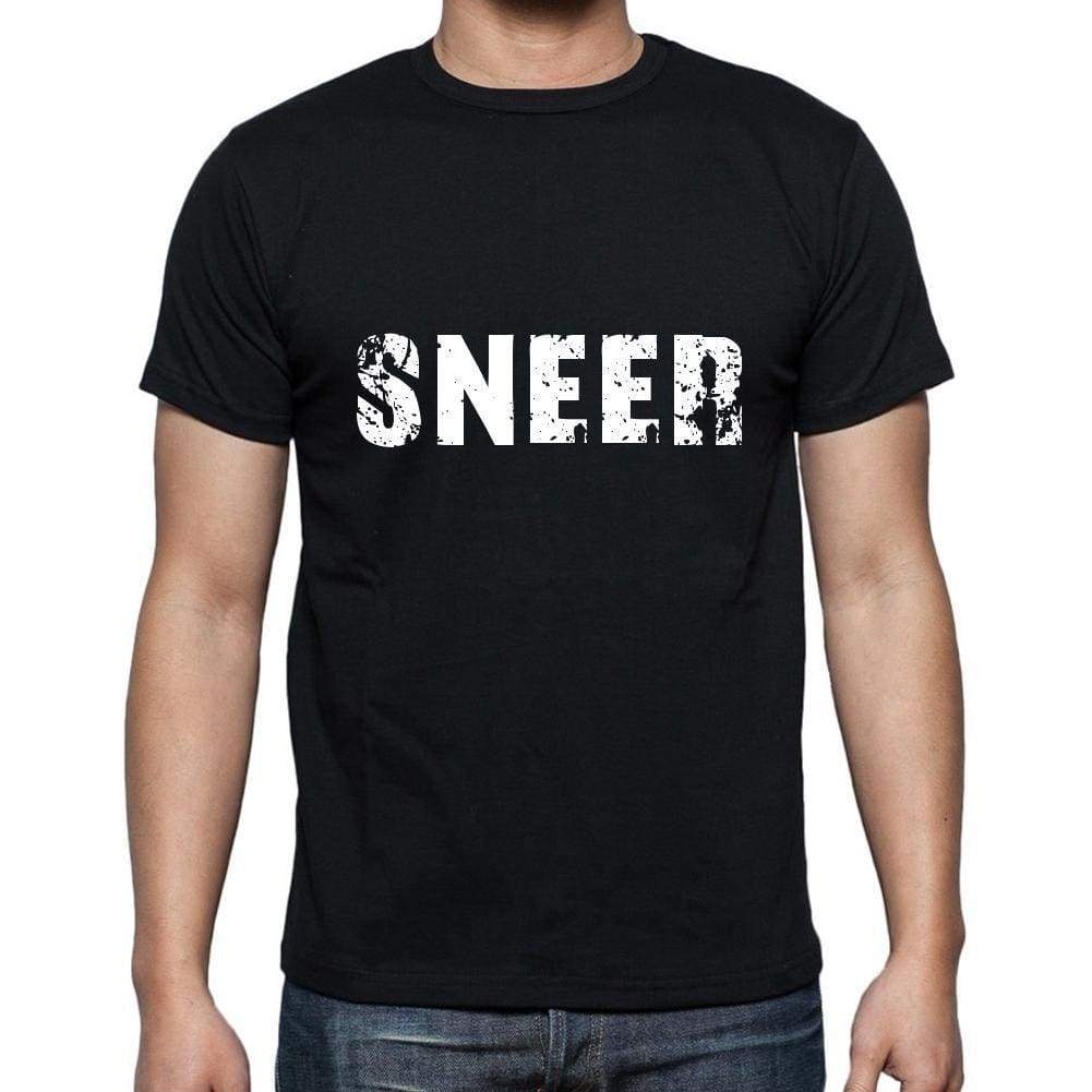 Sneer Mens Short Sleeve Round Neck T-Shirt 5 Letters Black Word 00006 - Casual