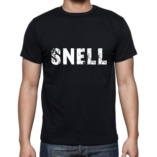 Snell Mens Short Sleeve Round Neck T-Shirt 5 Letters Black Word 00006 - Casual