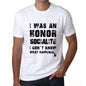 Socialite What Happened White Mens Short Sleeve Round Neck T-Shirt 00316 - White / S - Casual