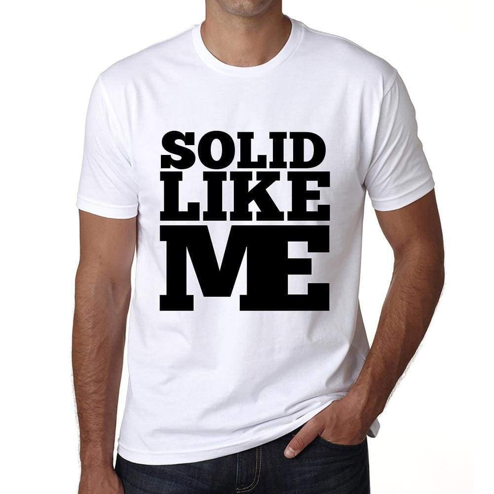 Solid Like Me White Mens Short Sleeve Round Neck T-Shirt 00051 - White / S - Casual