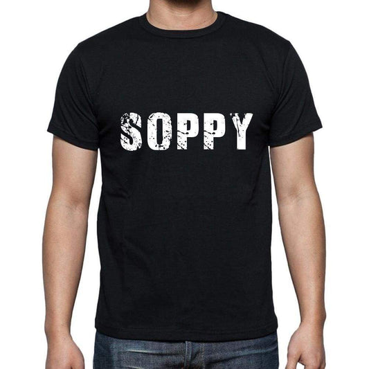 Soppy Mens Short Sleeve Round Neck T-Shirt 5 Letters Black Word 00006 - Casual