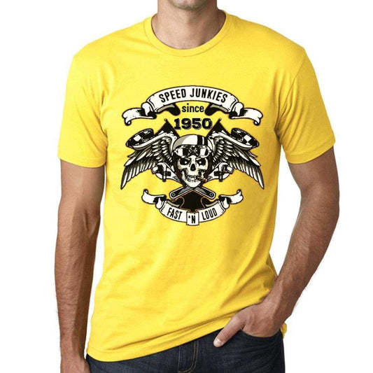 Speed Junkies Since 1950 Mens T-Shirt Yellow Birthday Gift 00465 - Yellow / Xs - Casual