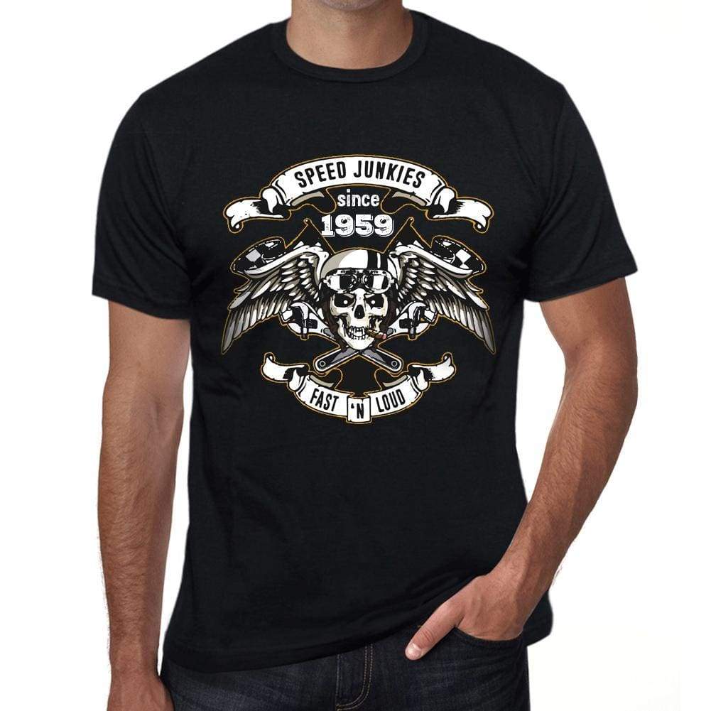 Speed Junkies Since 1959 Mens T-Shirt Black Birthday Gift 00462 - Black / Xs - Casual