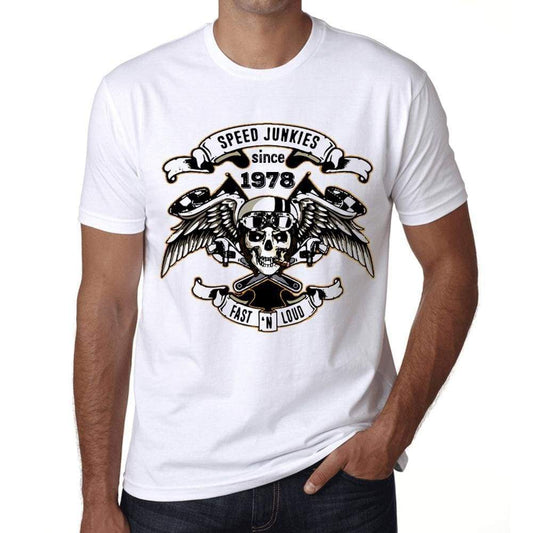 Speed Junkies Since 1978 Mens T-Shirt White Birthday Gift 00461 - White / Xs - Casual
