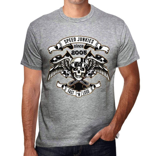Speed Junkies Since 2005 Mens T-Shirt Grey Birthday Gift 00463 - Grey / S - Casual