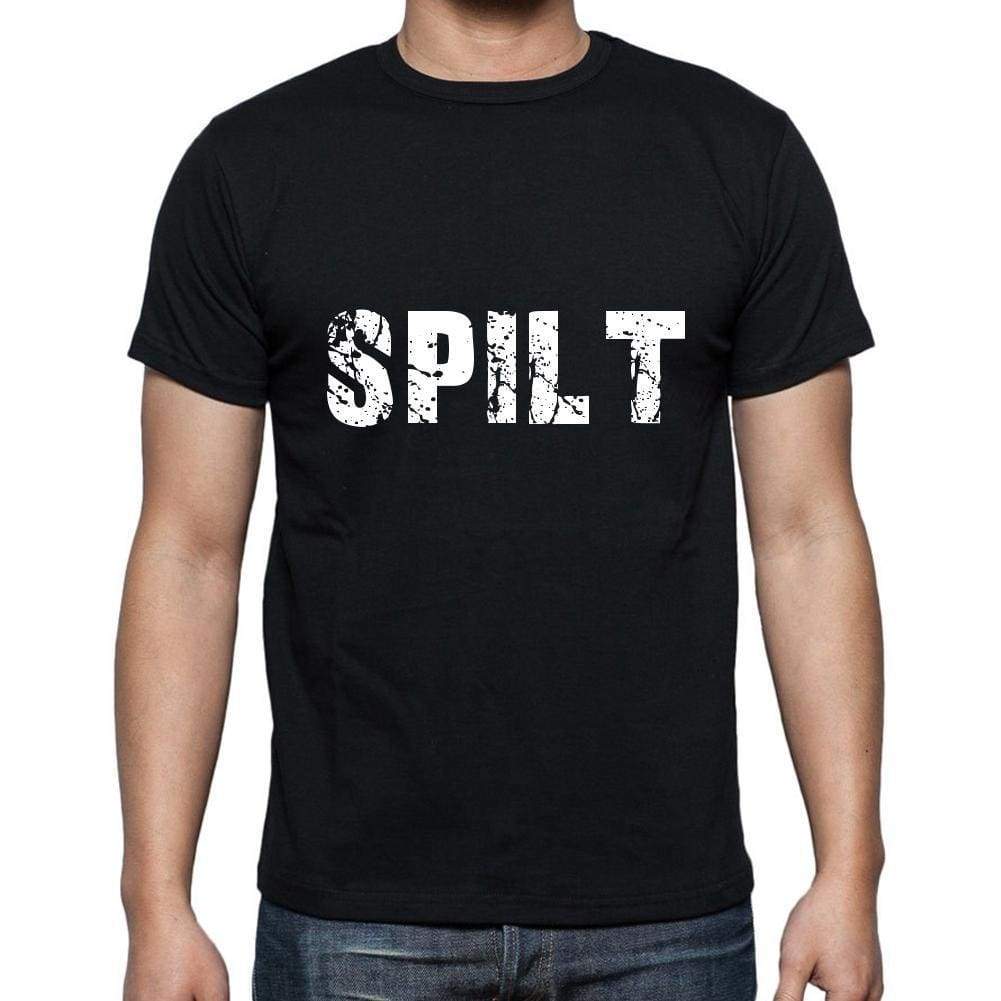spilt Men's Short Sleeve Round Neck T-shirt , 5 letters Black , word 00006 - Ultrabasic