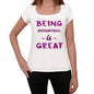 Splendiferous Being Great White Womens Short Sleeve Round Neck T-Shirt Gift T-Shirt 00323 - White / Xs - Casual